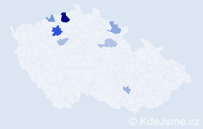 Příjmení: 'Kastel', počet výskytů 16 v celé ČR