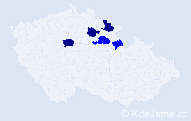 Příjmení: 'Krywdiuk', počet výskytů 8 v celé ČR
