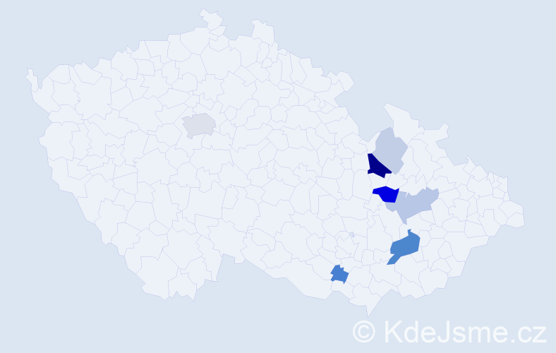Příjmení: 'Geprt', počet výskytů 21 v celé ČR