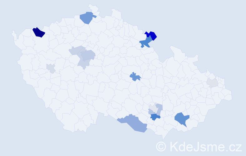 Příjmení: 'Hlušek', počet výskytů 37 v celé ČR