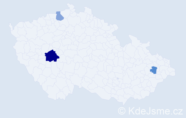 Příjmení: 'Kňaze', počet výskytů 5 v celé ČR