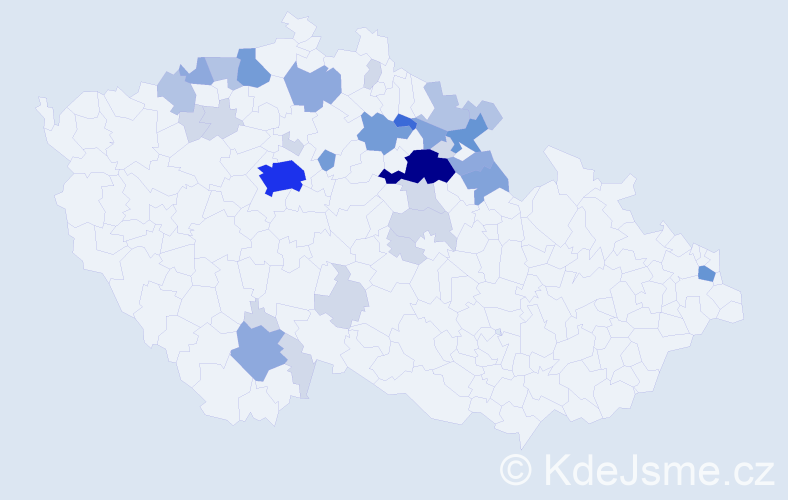 Příjmení: 'Vlačihová', počet výskytů 102 v celé ČR