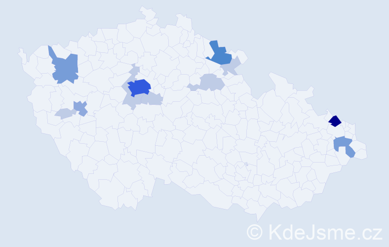 Příjmení: 'Dinter', počet výskytů 35 v celé ČR