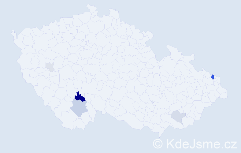 Příjmení: 'Barbulák', počet výskytů 11 v celé ČR