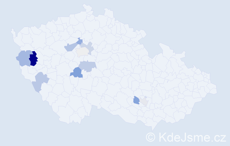 Příjmení: 'Durkáčová', počet výskytů 14 v celé ČR