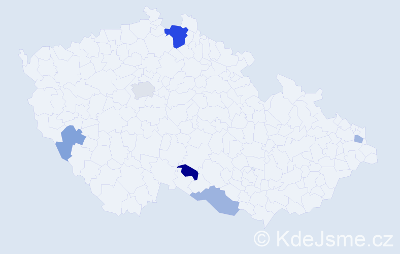 Příjmení: 'Nuderová', počet výskytů 11 v celé ČR