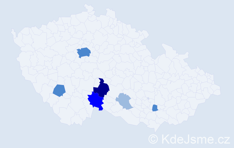 Příjmení: 'Sokolt', počet výskytů 14 v celé ČR