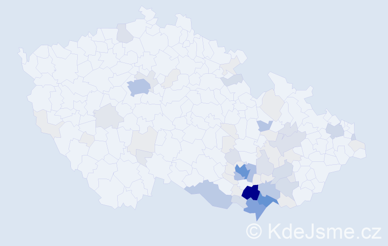 Příjmení: 'Mikulica', počet výskytů 263 v celé ČR