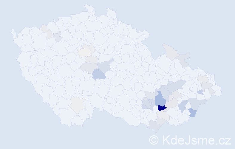 Příjmení: 'Mlčoušková', počet výskytů 117 v celé ČR