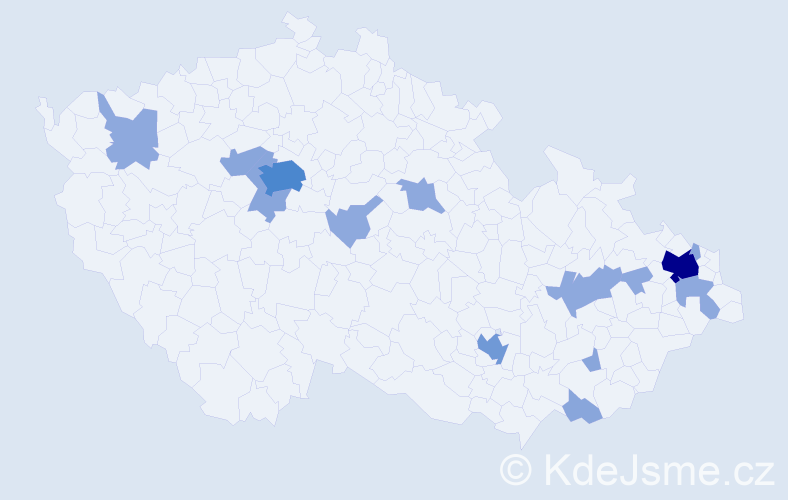 Příjmení: 'Babjak', počet výskytů 32 v celé ČR