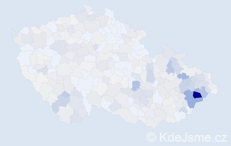 Příjmení: 'Křenek', počet výskytů 1735 v celé ČR