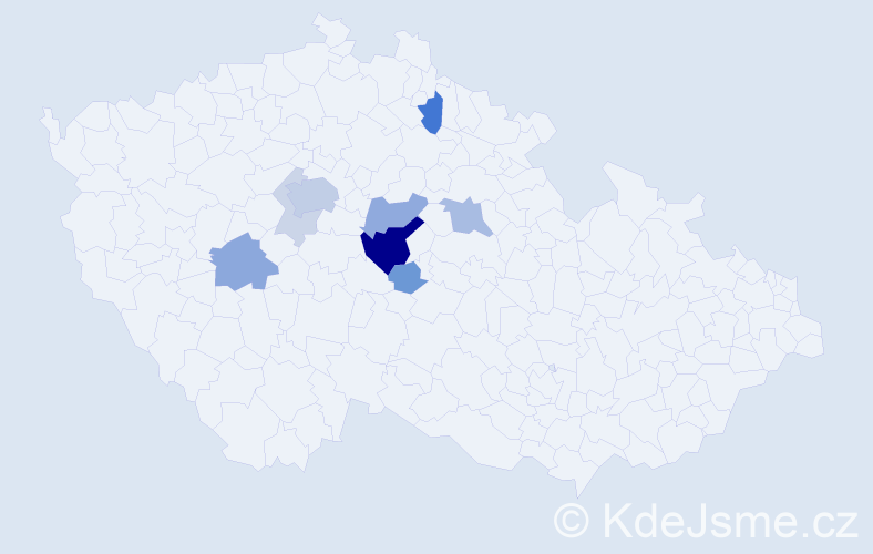 Příjmení: 'Načeradská', počet výskytů 26 v celé ČR