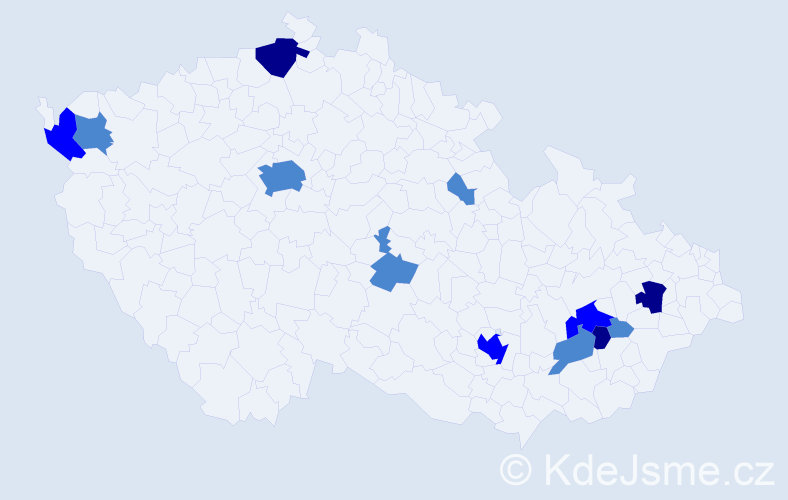 Příjmení: 'Logaj', počet výskytů 21 v celé ČR