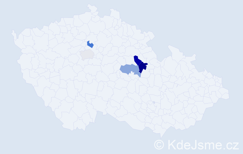 Příjmení: 'Bahrij', počet výskytů 6 v celé ČR