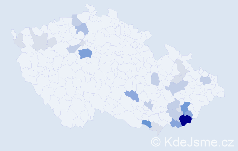 Příjmení: 'Lečbych', počet výskytů 83 v celé ČR