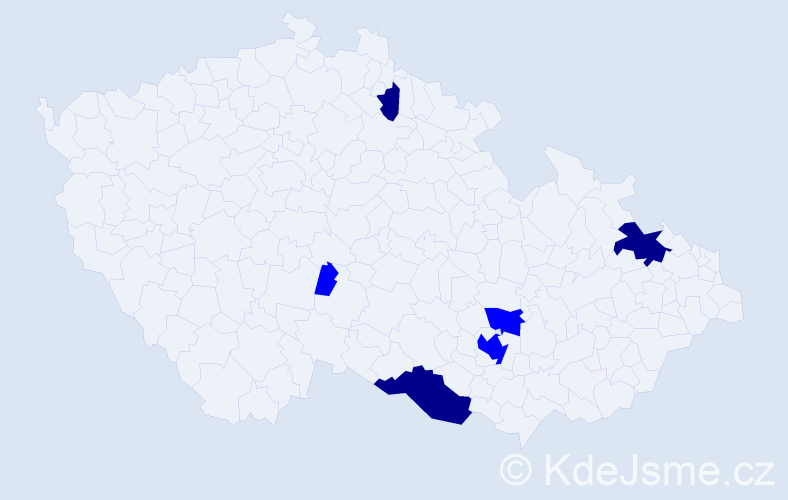 Příjmení: 'Beiglová', počet výskytů 9 v celé ČR