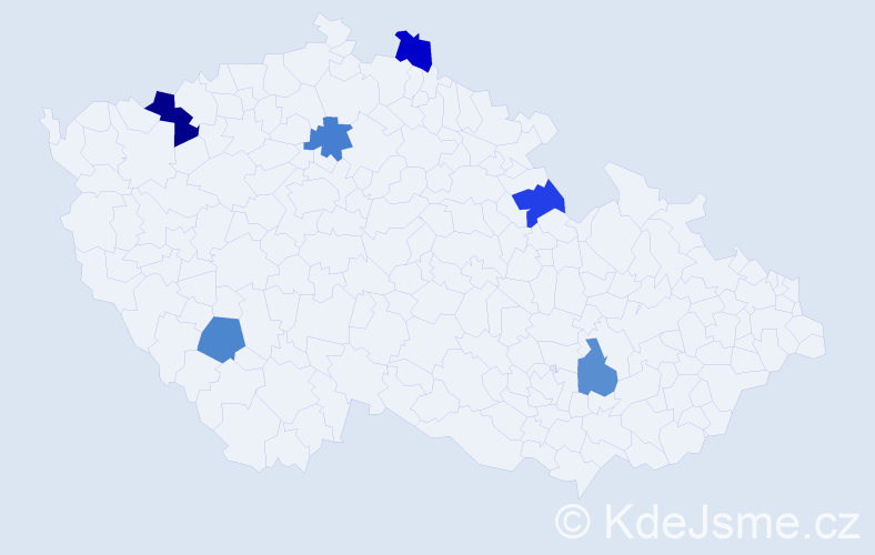 Příjmení: 'Vraniaková', počet výskytů 7 v celé ČR