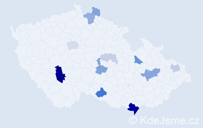 Příjmení: 'Čuka', počet výskytů 41 v celé ČR