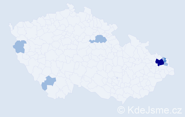 Příjmení: 'Karkoszková', počet výskytů 11 v celé ČR