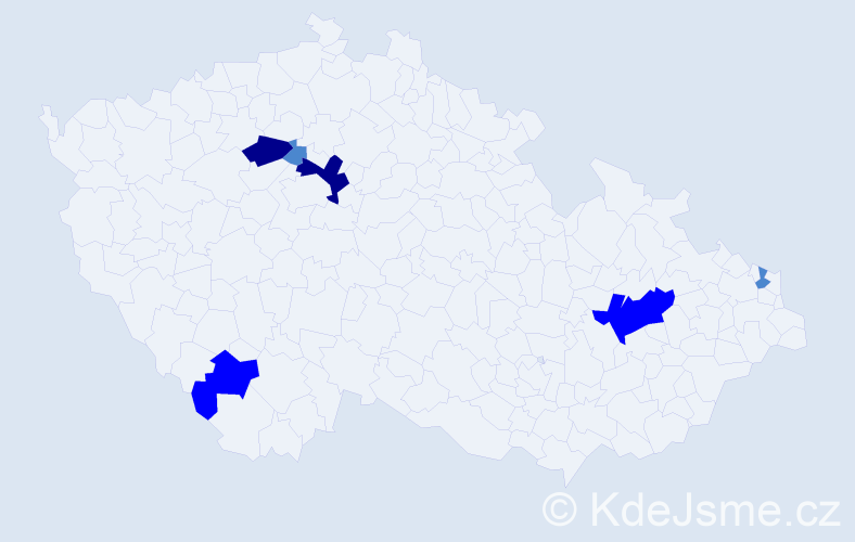 Příjmení: 'Woláková', počet výskytů 12 v celé ČR