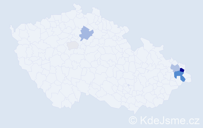 Příjmení: 'Barabasz', počet výskytů 13 v celé ČR