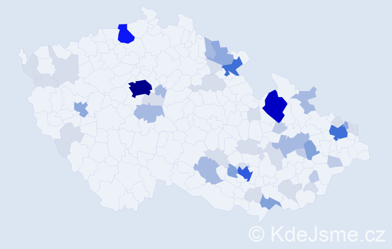 Příjmení: 'Rutar', počet výskytů 158 v celé ČR