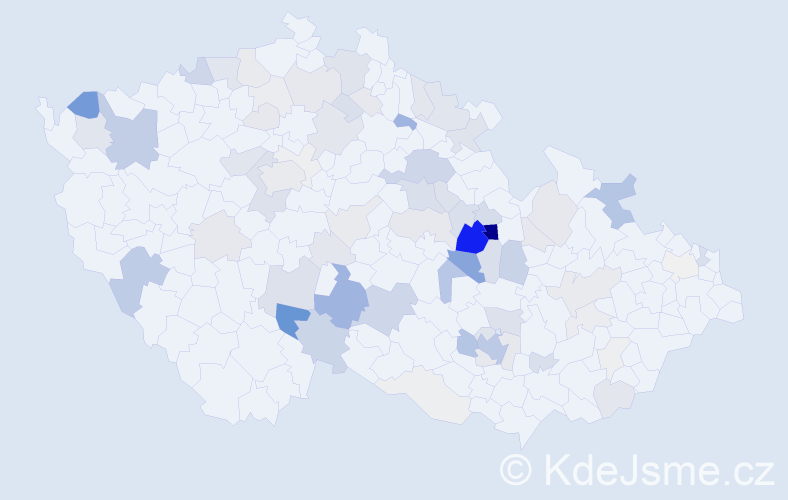 Příjmení: 'Pakosta', počet výskytů 282 v celé ČR