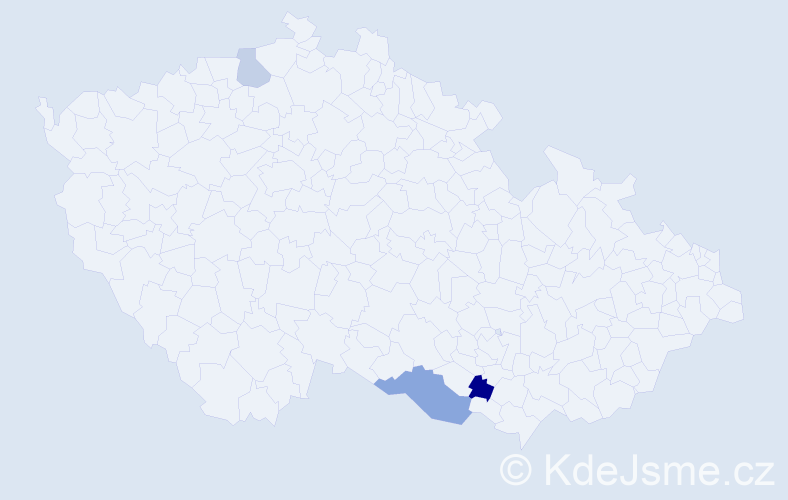 Příjmení: 'Venková', počet výskytů 9 v celé ČR