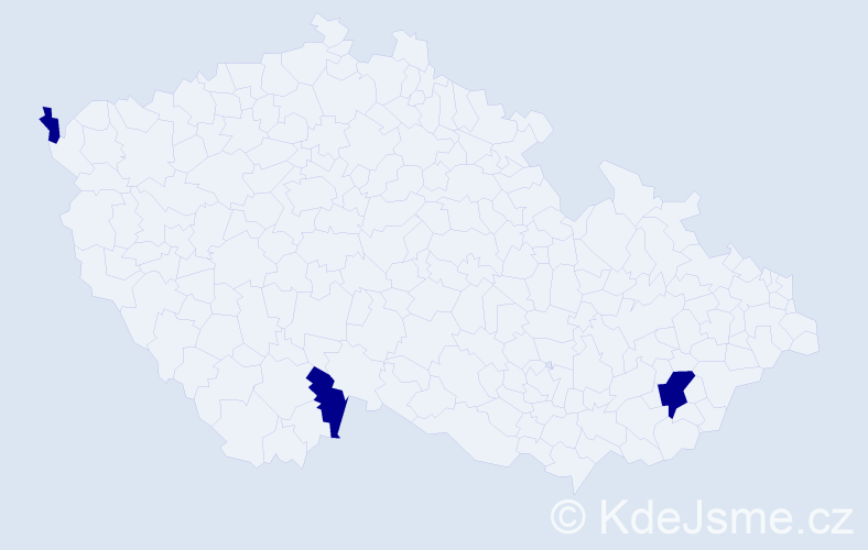 Příjmení: 'Kieu Van', počet výskytů 3 v celé ČR