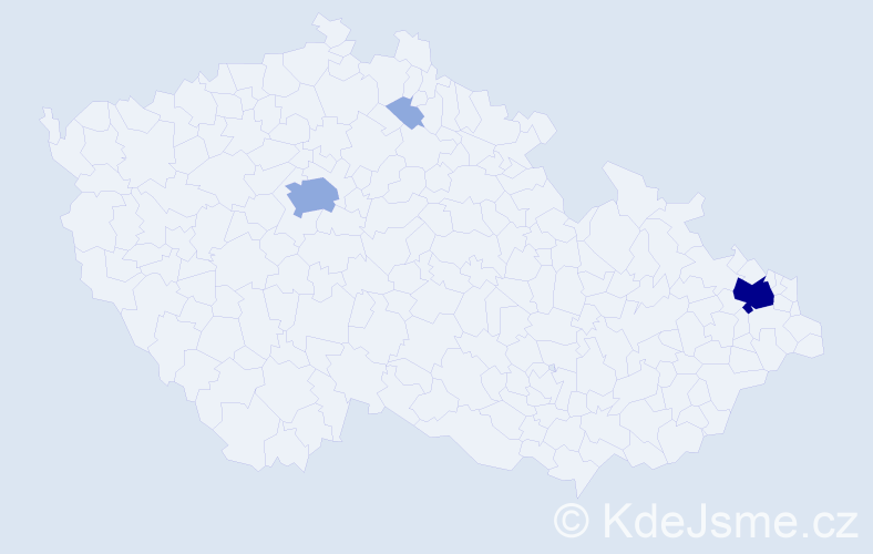 Příjmení: 'Rezgui', počet výskytů 8 v celé ČR