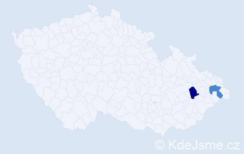 Příjmení: 'Kitan', počet výskytů 4 v celé ČR