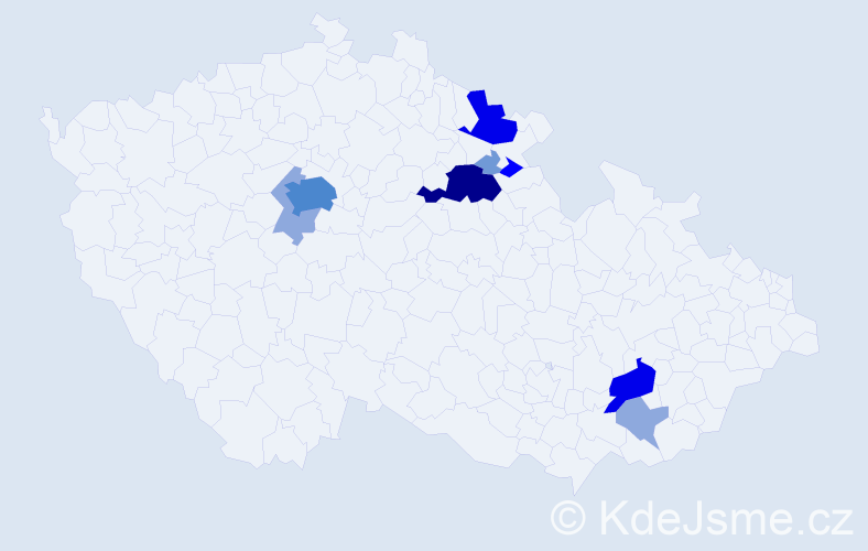 Příjmení: 'Vyhlíd', počet výskytů 27 v celé ČR