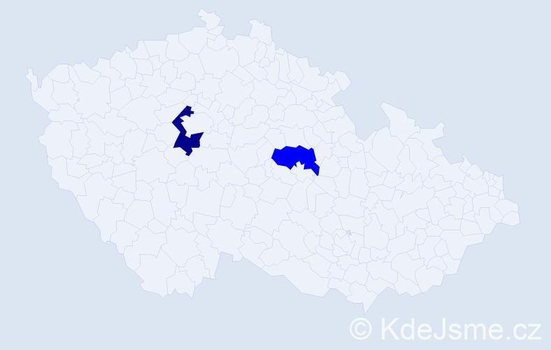 Příjmení: 'Vandůrek', počet výskytů 3 v celé ČR