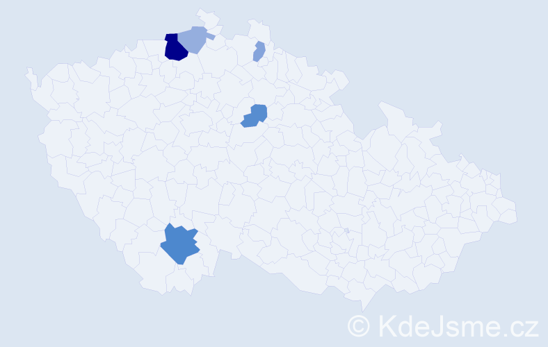 Příjmení: 'Kulač', počet výskytů 14 v celé ČR