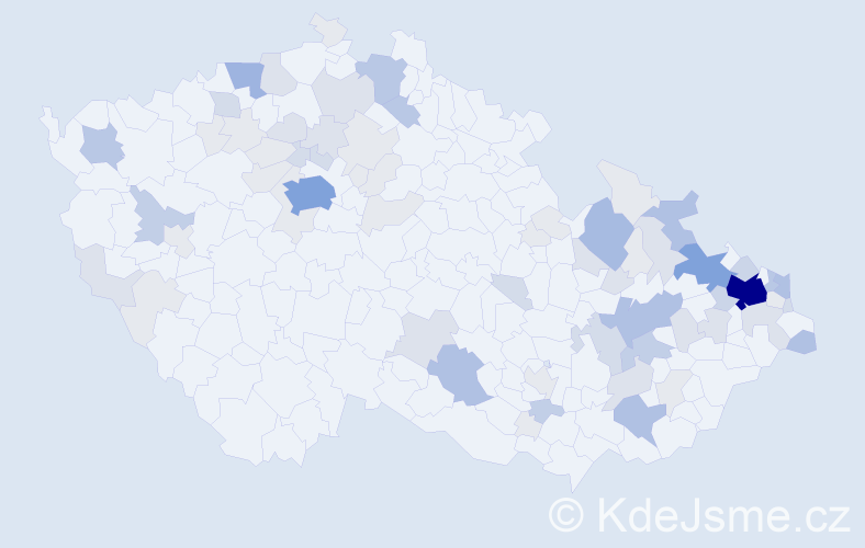 Příjmení: 'Hajduková', počet výskytů 252 v celé ČR