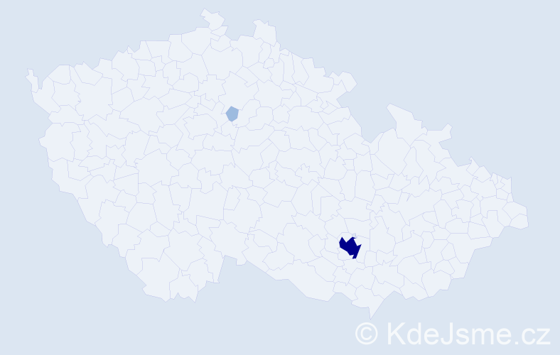 Příjmení: 'Baki', počet výskytů 5 v celé ČR