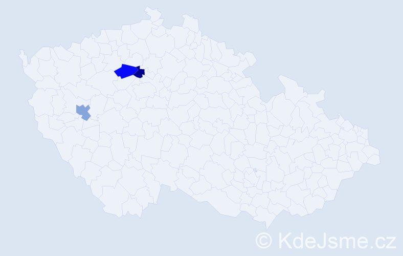 Příjmení: 'Veselyak', počet výskytů 3 v celé ČR