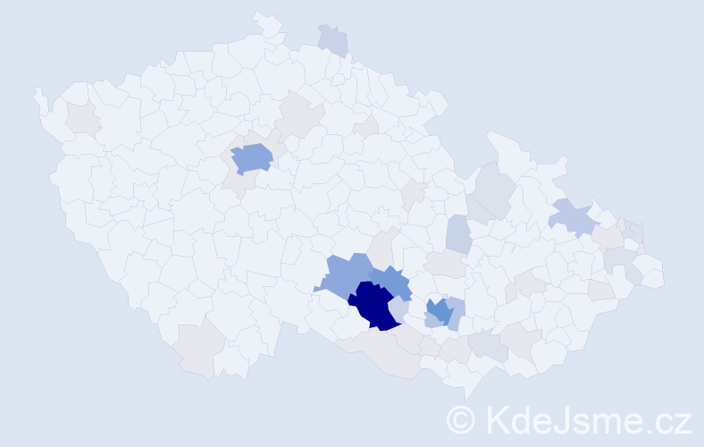 Příjmení: 'Vostalová', počet výskytů 156 v celé ČR