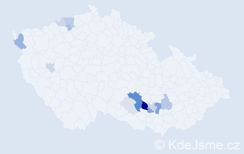 Příjmení: 'Macholán', počet výskytů 40 v celé ČR