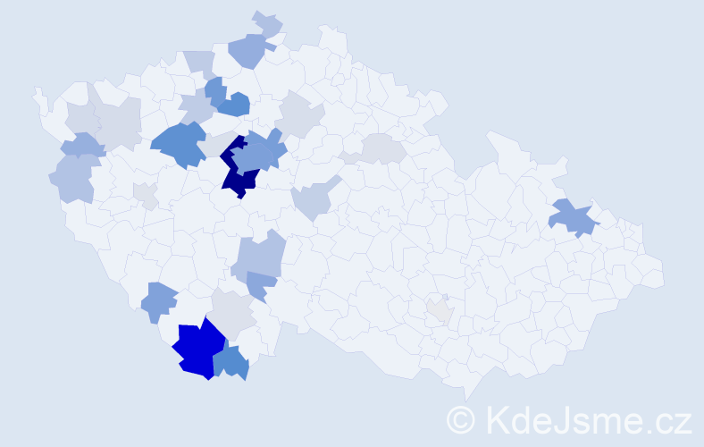 Příjmení: 'Vocetka', počet výskytů 112 v celé ČR