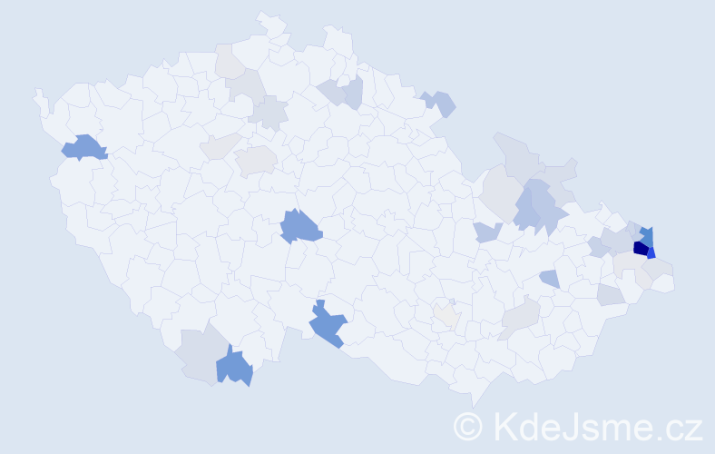 Příjmení: 'Firlová', počet výskytů 111 v celé ČR