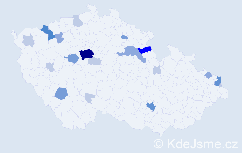 Příjmení: 'Senková', počet výskytů 59 v celé ČR