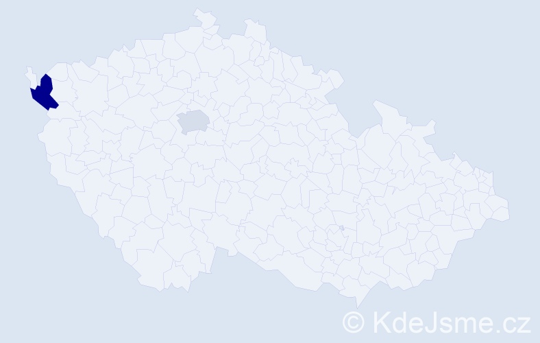 Příjmení: 'Kinder', počet výskytů 5 v celé ČR