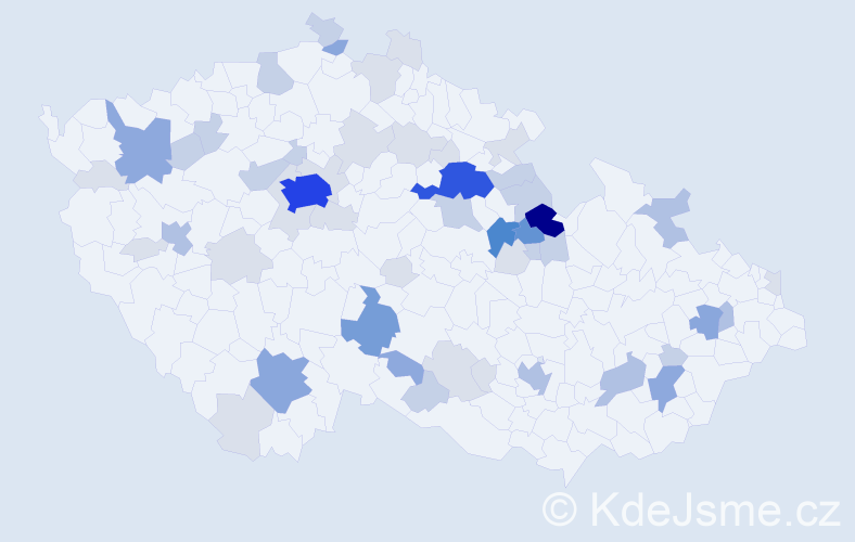 Příjmení: 'Vychytilová', počet výskytů 165 v celé ČR