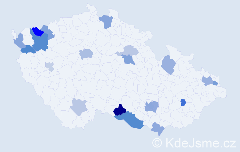 Příjmení: 'Jelinek', počet výskytů 41 v celé ČR