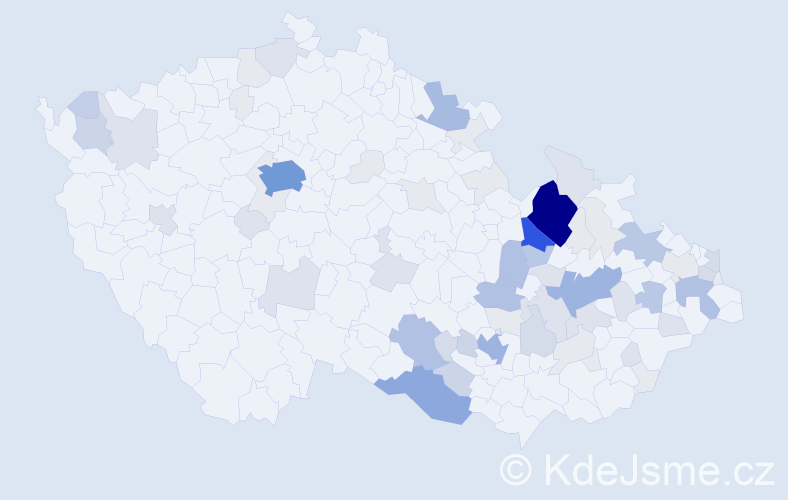 Příjmení: 'Soural', počet výskytů 258 v celé ČR