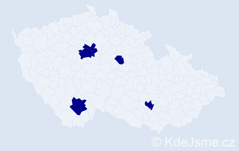 Příjmení: 'Khrystenko', počet výskytů 5 v celé ČR