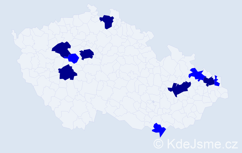 Příjmení: 'Bachleda', počet výskytů 17 v celé ČR