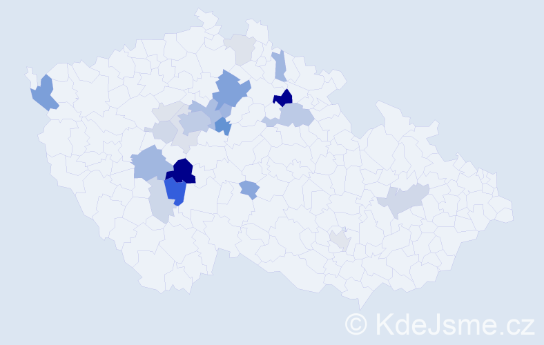 Příjmení: 'Kotrbáčková', počet výskytů 66 v celé ČR