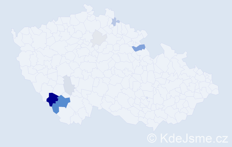 Příjmení: 'Hojdekrová', počet výskytů 18 v celé ČR